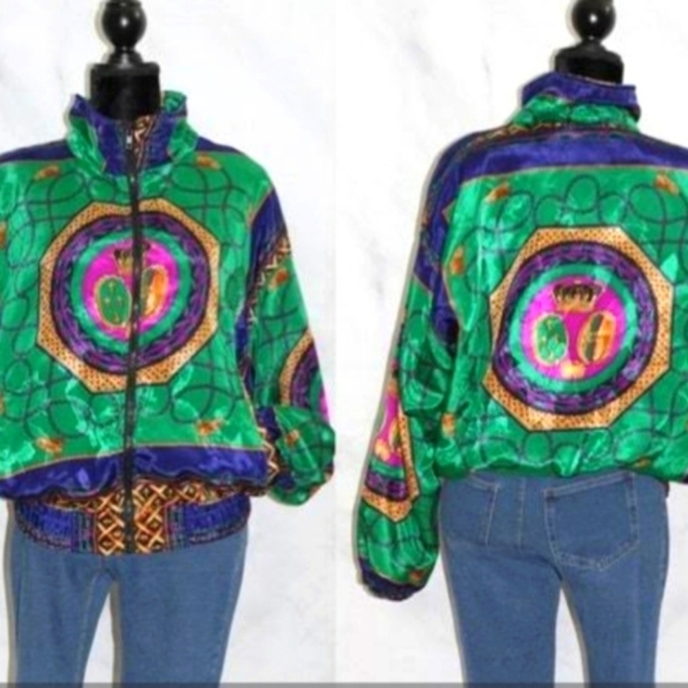 Active Code Vintage Colorful 1990's Bomber Jacket